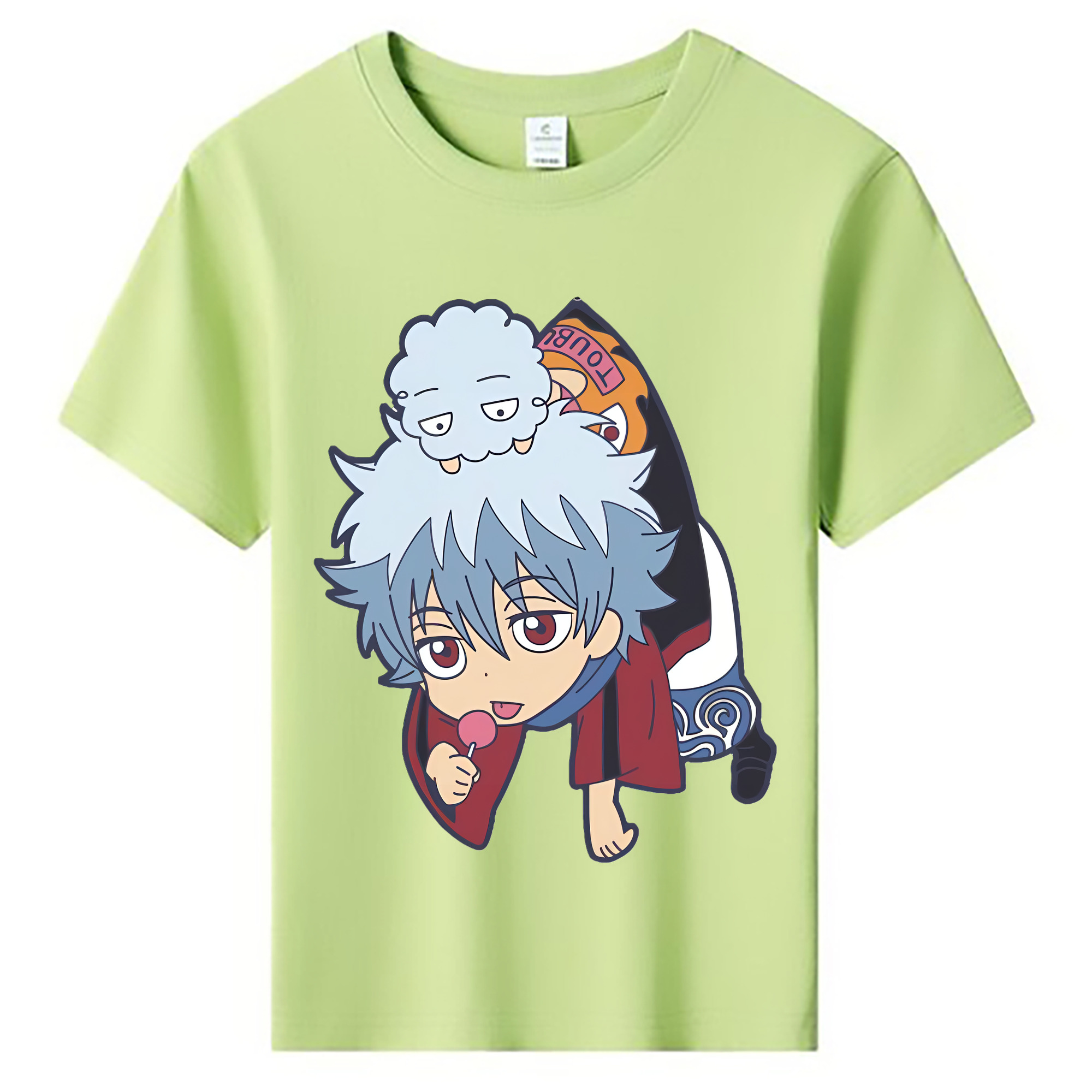 （画像用） ぎんたま 坂田銀時（さかたぎんとき） 神楽 志村新八（しむら しんぱち） GINTAMA Sakata Gintoki Kagura Shimura Shinpachi 綿100％キッズTシャツ（フロントプリント）